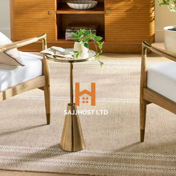Round Accent Side Table Glass/Brass - Hearth & Hand™ with Magnolia