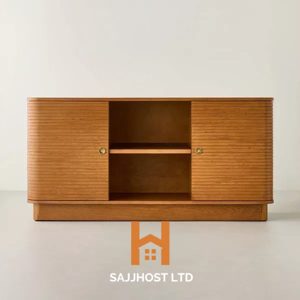 Grooved Mid-Century Decorative Accent Cabinet - Hearth & Hand™ with Magnolia