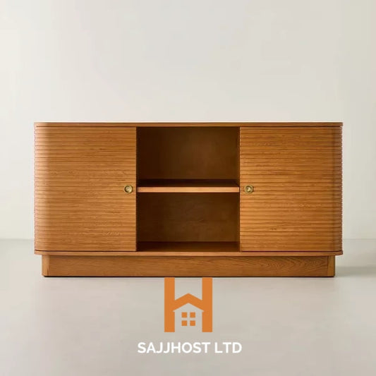 Grooved Mid-Century Decorative Accent Cabinet - Hearth & Hand™ with Magnolia