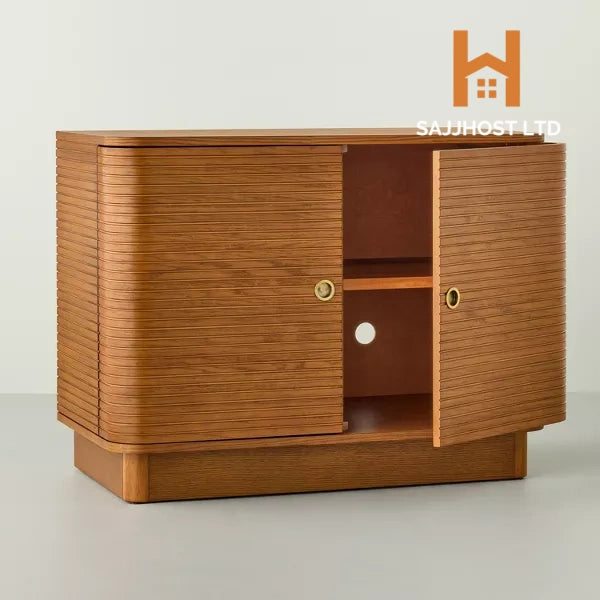 Grooved Mid-Century Decorative Storage Cabinet - Hearth & Hand™ with Magnolia