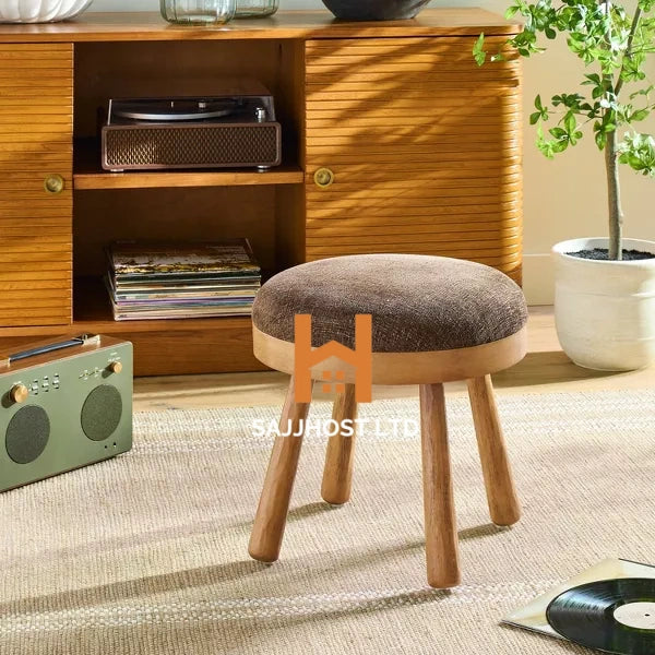 Upholstered Round Top Mid Century Ottoman - Hearth & Hand™ with Magnolia