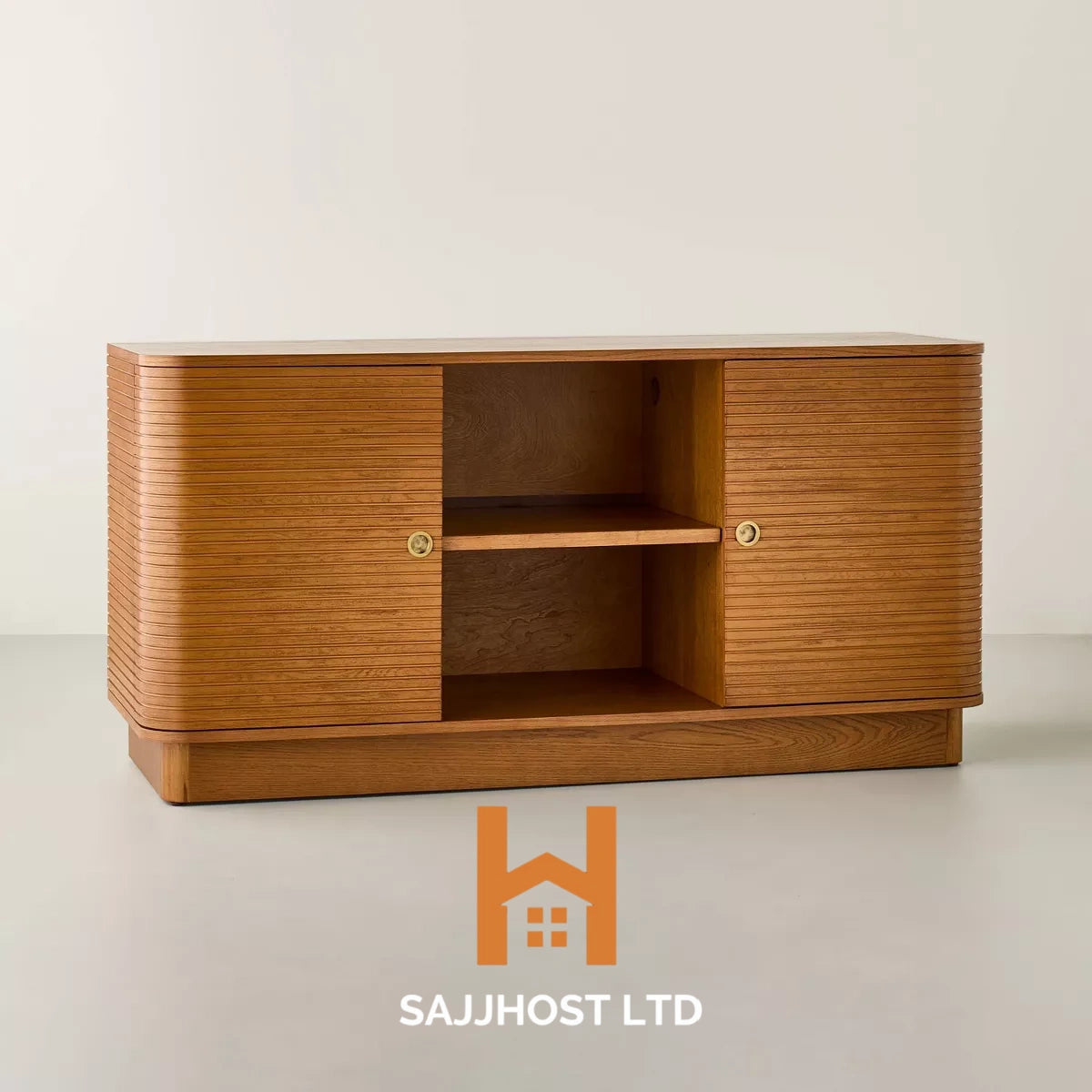 Grooved Mid-Century Decorative Accent Cabinet - Hearth & Hand™ with Magnolia
