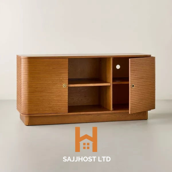 Grooved Mid-Century Decorative Accent Cabinet - Hearth & Hand™ with Magnolia