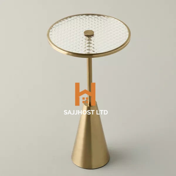 Round Accent Side Table Glass/Brass - Hearth & Hand™ with Magnolia