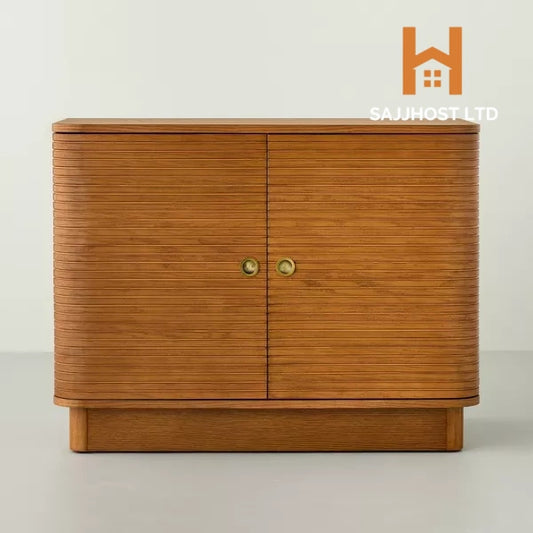 Grooved Mid-Century Decorative Storage Cabinet - Hearth & Hand™ with Magnolia